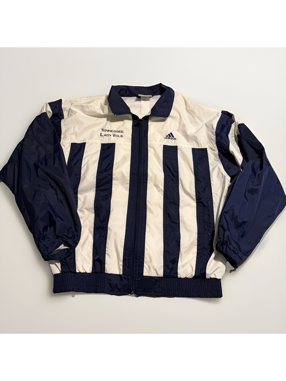 Vintage 90s Adidas Striped Track Jacket Windbreaker Sz Medium Tennessee Lady Vol